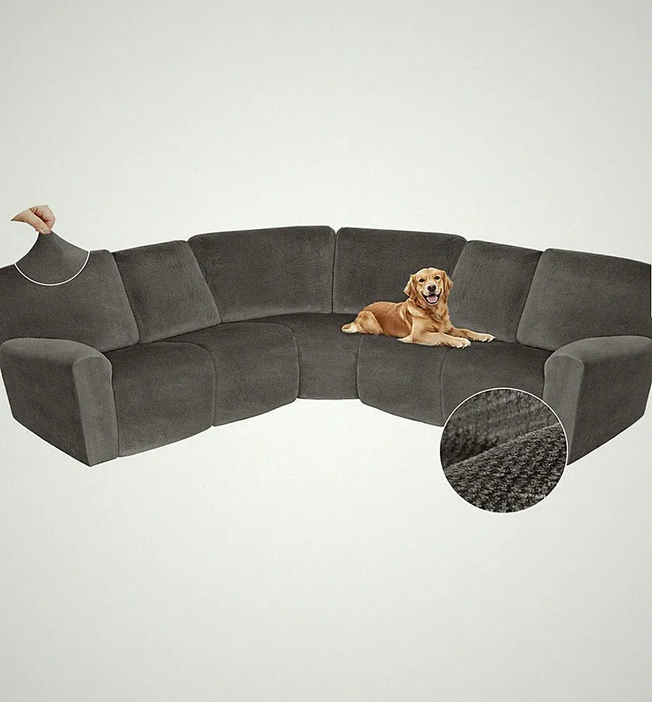 Sectional Recliner Couch Covers Velvet Corner Sectional Sofa Cover for Reclining